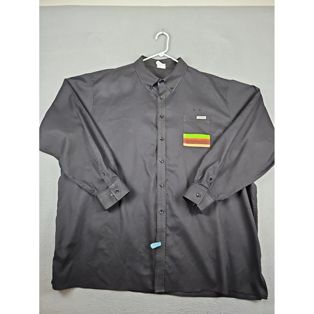 Vintage Burger King Black Retro Work Employee Uniform L/S Shirt Size 4XL